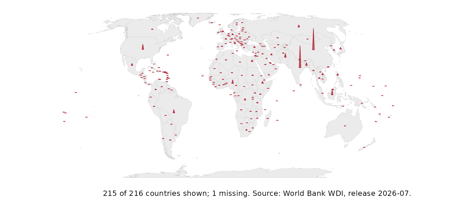 Spike map of population.