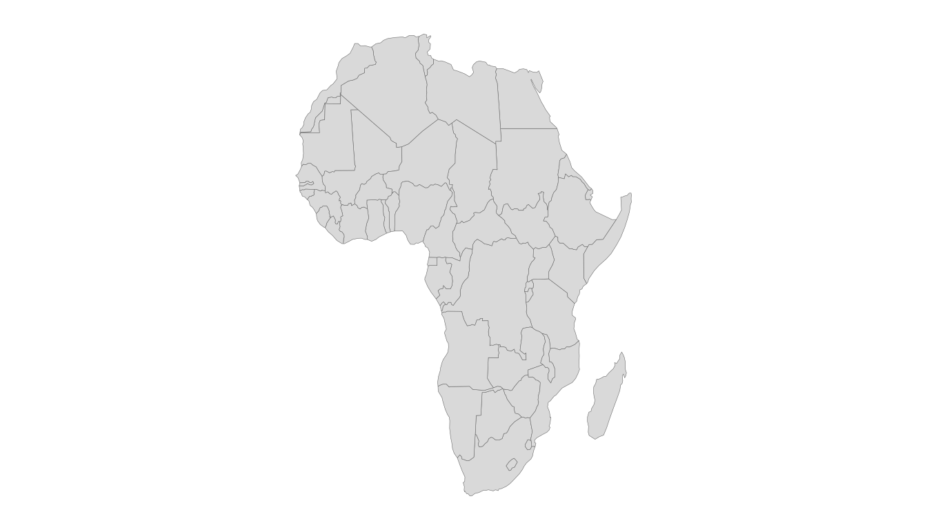 Africa drawn on its own under an Equal Earth projection.